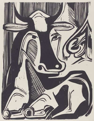 Yerde Yatan Büyük İnek Grosse Liegende Kuh, 1929. by Ernst Ludwig Kirchner
