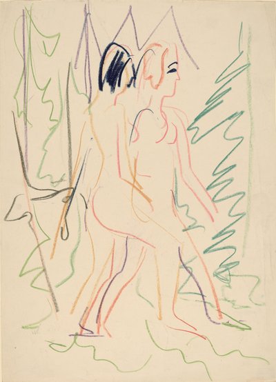 Bir Ormanda İki Çıplak, 1925. by Ernst Ludwig Kirchner