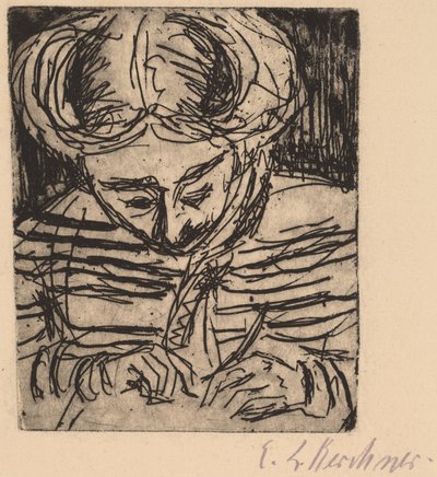 Genç Kız Çizimi, 1906. by Ernst Ludwig Kirchner