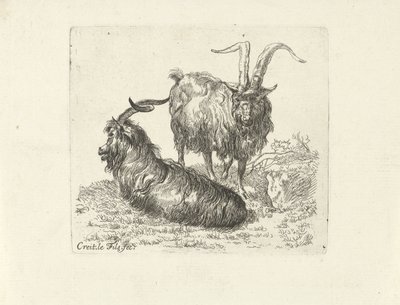 Bir çayırda iki koç by Ernst Ludwig Creite