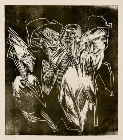 Absalom ve danışmanları by Ernst Ludwig Kirchner