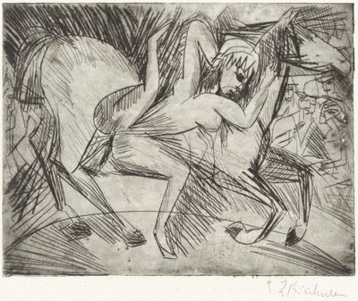 At Üzerinde Akrobat (At Üzerinde Voltigeuse) by Ernst Ludwig Kirchner