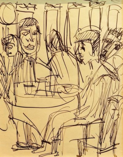 kafe masasında by Ernst Ludwig Kirchner