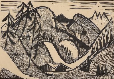 Glarus yakınlarındaki dağ manzarası. 1933 by Ernst Ludwig Kirchner