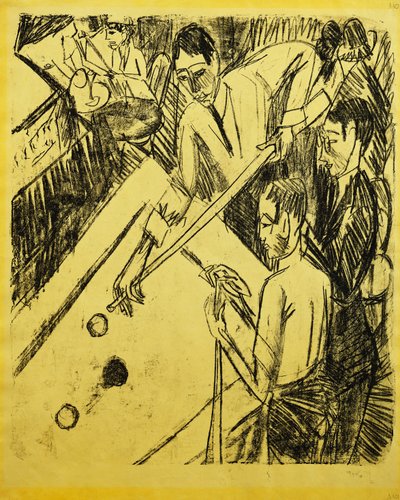 Bilardo Oyuncusu; Bilardospieler, 1915 by Ernst Ludwig Kirchner