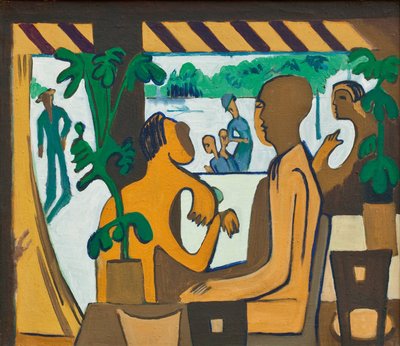 Bir Kafede Kahverengi Figürler, 1928-1929 by Ernst Ludwig Kirchner