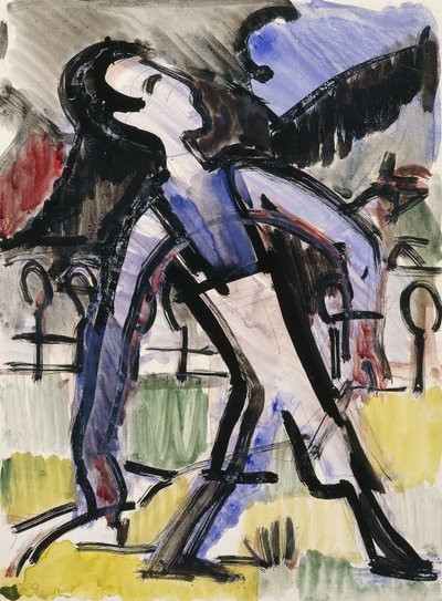 Davos figürü, 1924 by Ernst Ludwig Kirchner