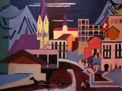 Davos - Platz tren istasyonunda by Ernst Ludwig Kirchner