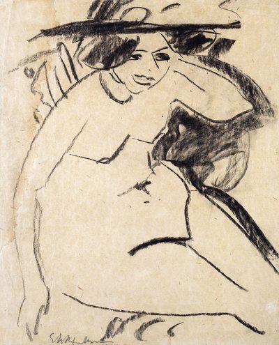 Şapkalı Dido; Dido mit Hut, c.1909 by Ernst Ludwig Kirchner