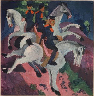 binicilik okulu by Ernst Ludwig Kirchner