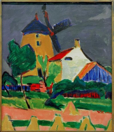 Moritzburg yakınlarındaki yel değirmeni by Ernst Ludwig Kirchner