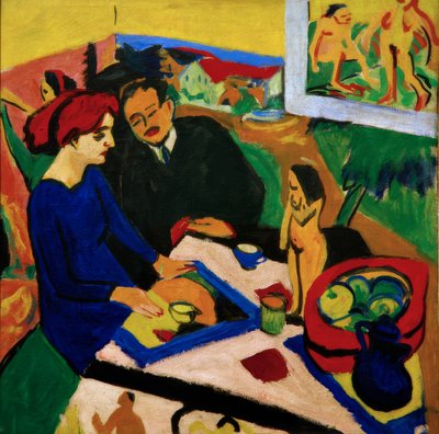 Doris ve Heckel masada by Ernst Ludwig Kirchner