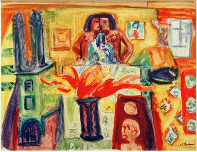 E.L.Kirchner, Laleli iç mekan by Ernst Ludwig Kirchner