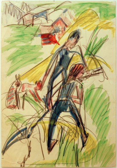 E.L. Kirchner, Biçme Çiftçileri by Ernst Ludwig Kirchner