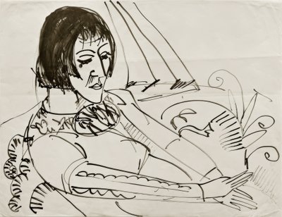 E.L. Kirchner, oturan kadın (Erna) by Ernst Ludwig Kirchner