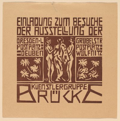 Sanatçılar Grubu Brücke Sergisine Davet by Ernst Ludwig Kirchner