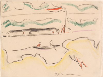 Dresden Yakınlarında Elbe Manzarası by Ernst Ludwig Kirchner