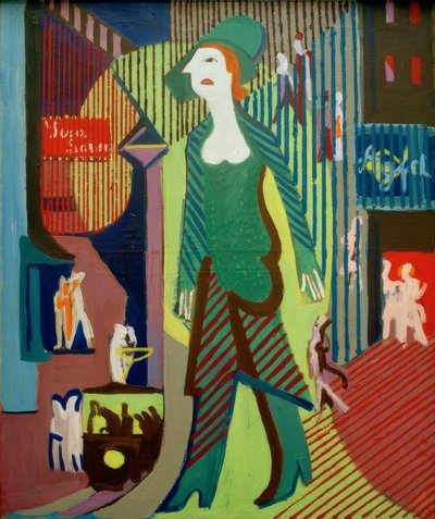 Kadın geceleri sokakta yürür; gece kadın by Ernst Ludwig Kirchner