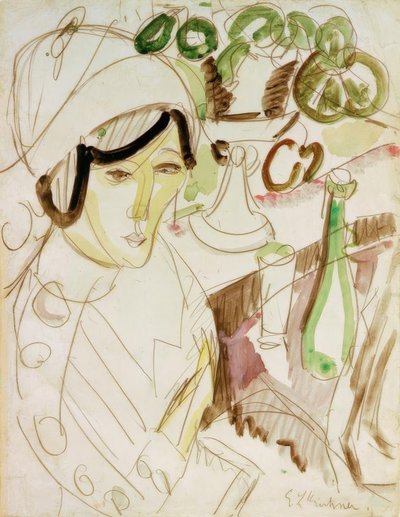Yuvarlak Şapkalı Kadın (Erna) by Ernst Ludwig Kirchner