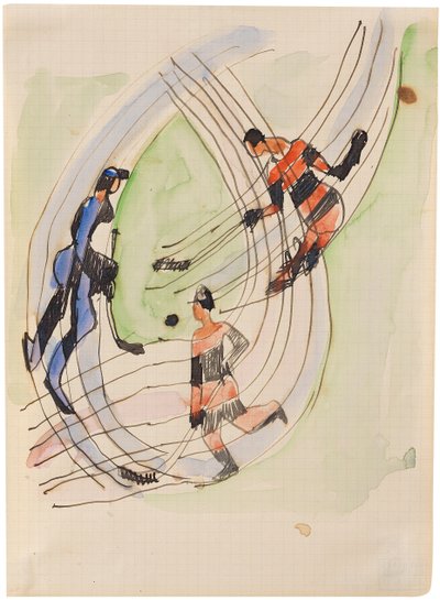 Hokey Oyuncuları, 1934 civarı. by Ernst Ludwig Kirchner