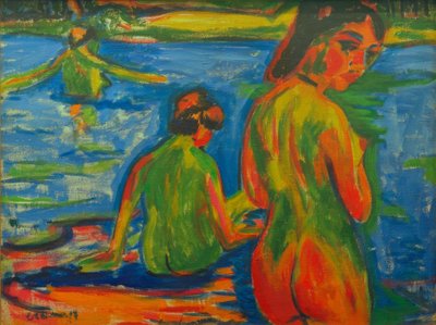 gölde banyo kızlar by Ernst Ludwig Kirchner