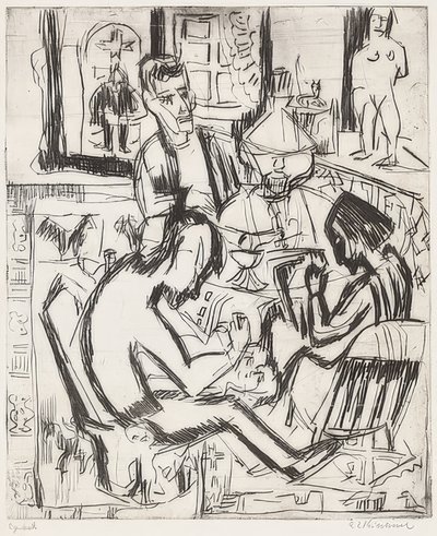 İnsanlarla iç. 1923 by Ernst Ludwig Kirchner