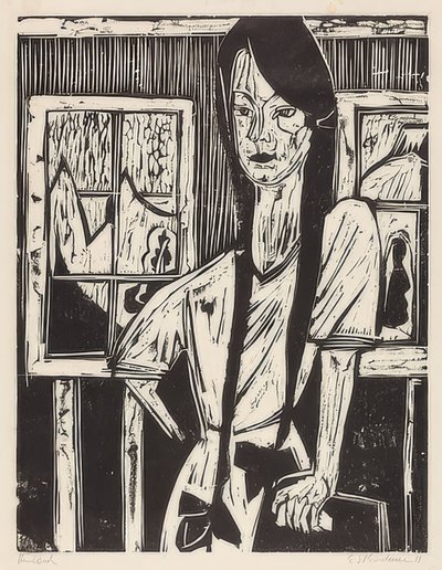 Genç kız. 1921 by Ernst Ludwig Kirchner