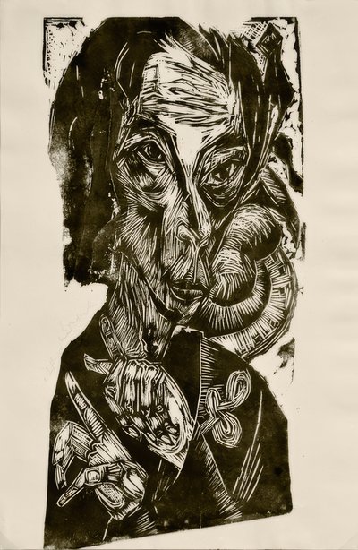 Hasta Başkanı - Otoportre by Ernst Ludwig Kirchner