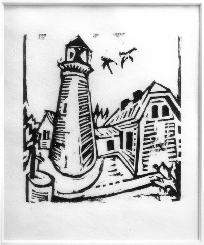 Fehmarn üzerinde deniz feneri by Ernst Ludwig Kirchner