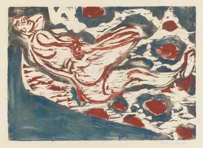 uzanmış çıplak by Ernst Ludwig Kirchner