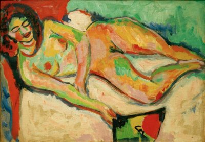 Hayranıyla çıplak yatmak by Ernst Ludwig Kirchner