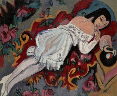 Beyaz gömlekli kız. 1914 by Ernst Ludwig Kirchner