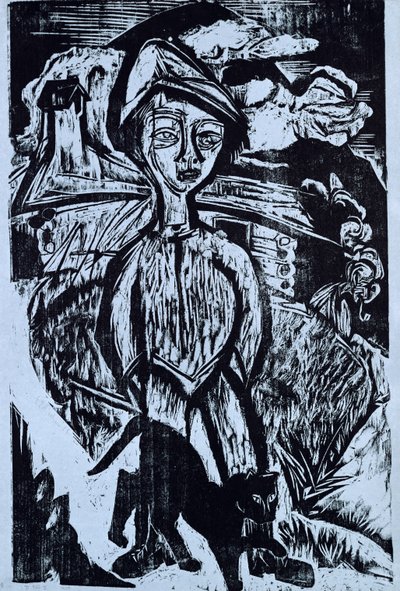Fırtınada dağ çocuğu, 1921 by Ernst Ludwig Kirchner