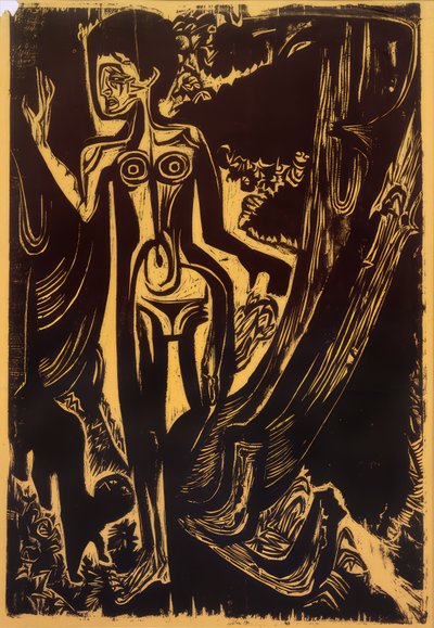 Nackte Frau im Walde by Ernst Ludwig Kirchner