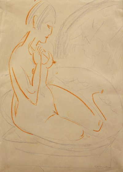 Çıplak; akt, by Ernst Ludwig Kirchner