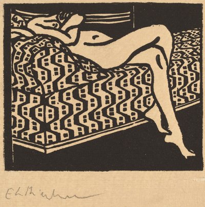 Kanepede Yatan Çıplak Kız by Ernst Ludwig Kirchner