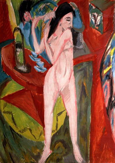 Çıplak Kadın Saçını Tarıyor by Ernst Ludwig Kirchner