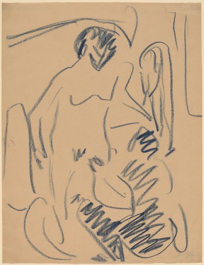 sahilde çıplak by Ernst Ludwig Kirchner