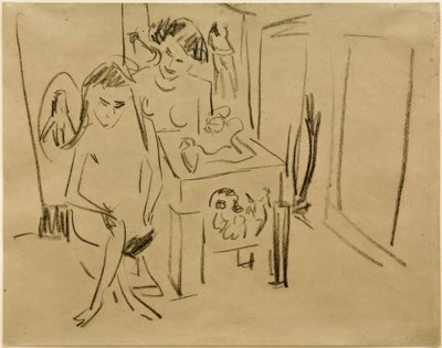 İsimsiz (Stüdyoda Dodo ve Fränzi) by Ernst Ludwig Kirchner