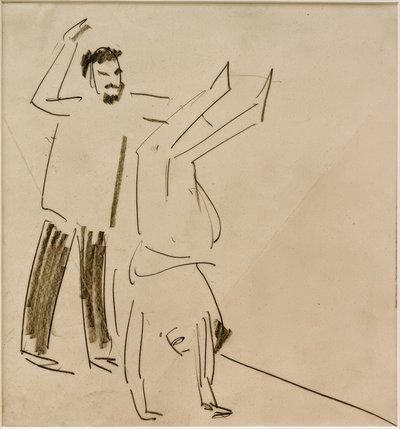 İsimsiz (kızın amuda durduğu adam) by Ernst Ludwig Kirchner