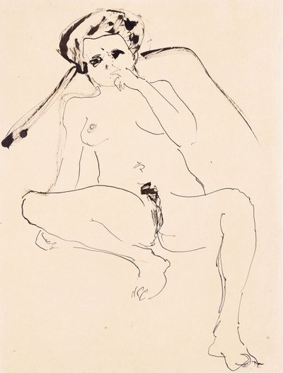 uzanmış çıplak; Yatan Çıplak, 1919 by Ernst Ludwig Kirchner