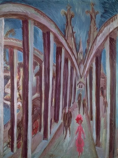 Köln yakınlarındaki Ren köprüsü. 1914 by Ernst Ludwig Kirchner