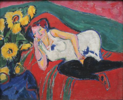 Beyaz gömlekli kadın dinlenme by Ernst Ludwig Kirchner