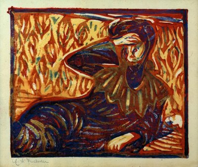 Kız baş ağrısı ile dinlenme by Ernst Ludwig Kirchner