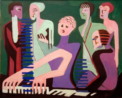 Piyanoda şarkıcı by Ernst Ludwig Kirchner