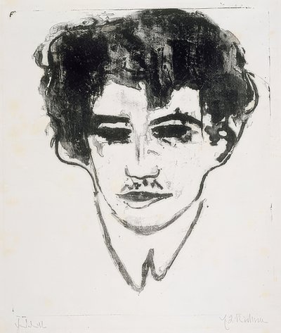 Kendi portresi. 1908 civarında by Ernst Ludwig Kirchner