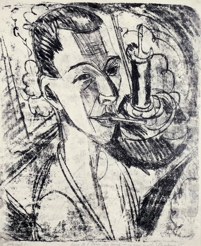 Sigara ile Otoportre by Ernst Ludwig Kirchner