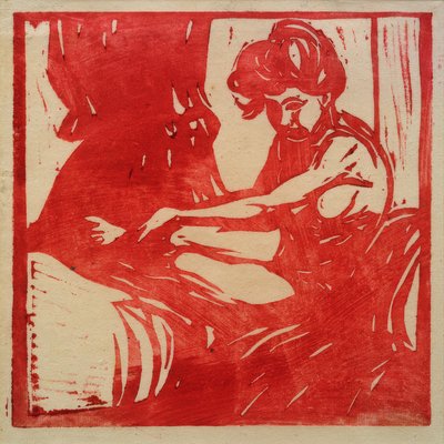 çıplak kız oturuyor by Ernst Ludwig Kirchner