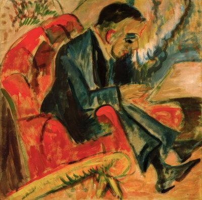 Parkta bankta oturan adam by Ernst Ludwig Kirchner