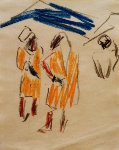 İki Faslı taslağını by Ernst Ludwig Kirchner